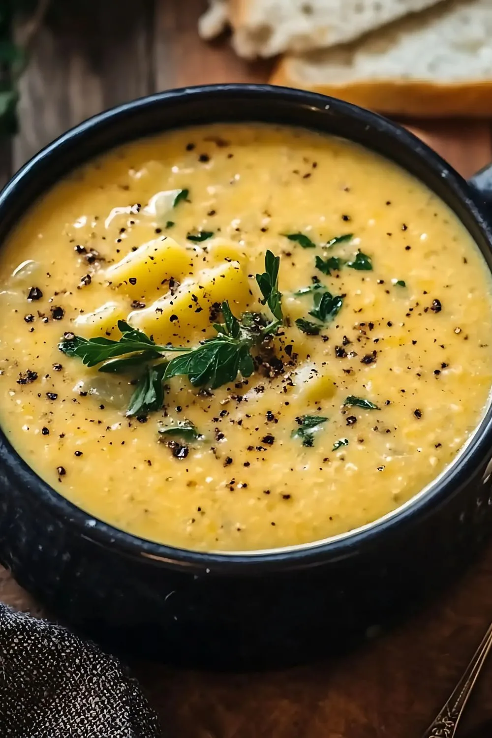 Hearty Cheddar Garlic Herb Potato Soup Recipe