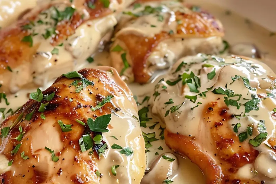 Irish Chicken in Whiskey Cream Sauce