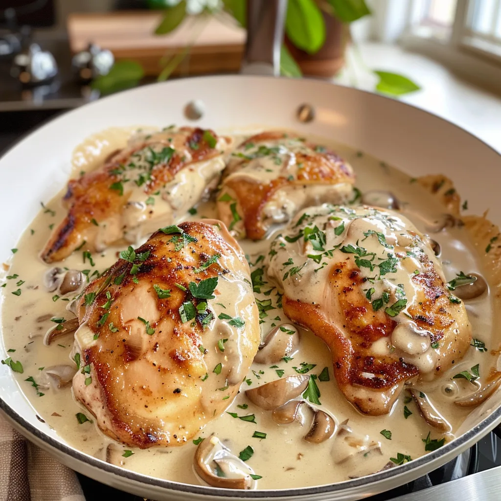 Irish Chicken in Whiskey Cream Sauce