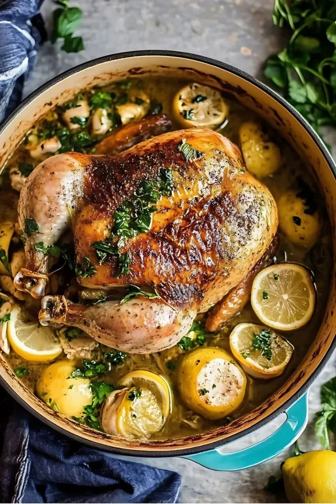 Lemon Herb Pot Roast Chicken recipe