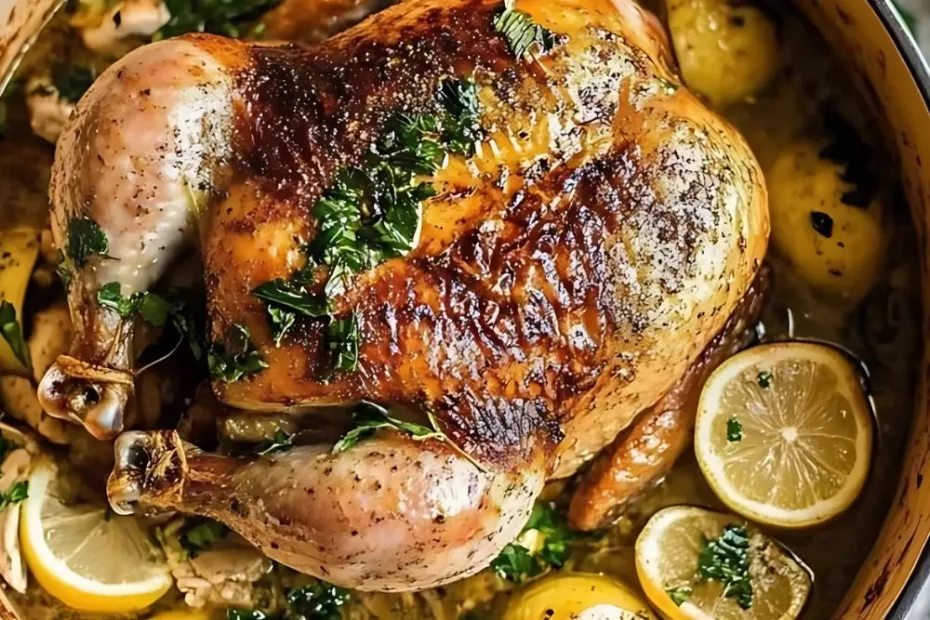 Lemon Herb Pot Roast Chicken recipe