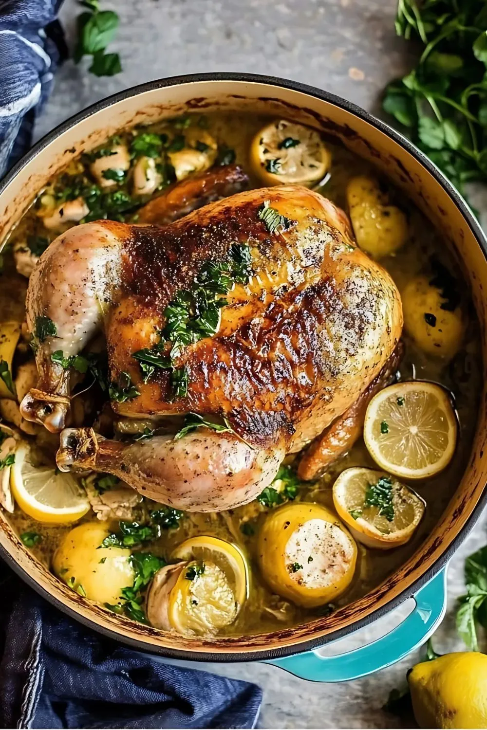 Lemon Herb Pot Roast Chicken recipe