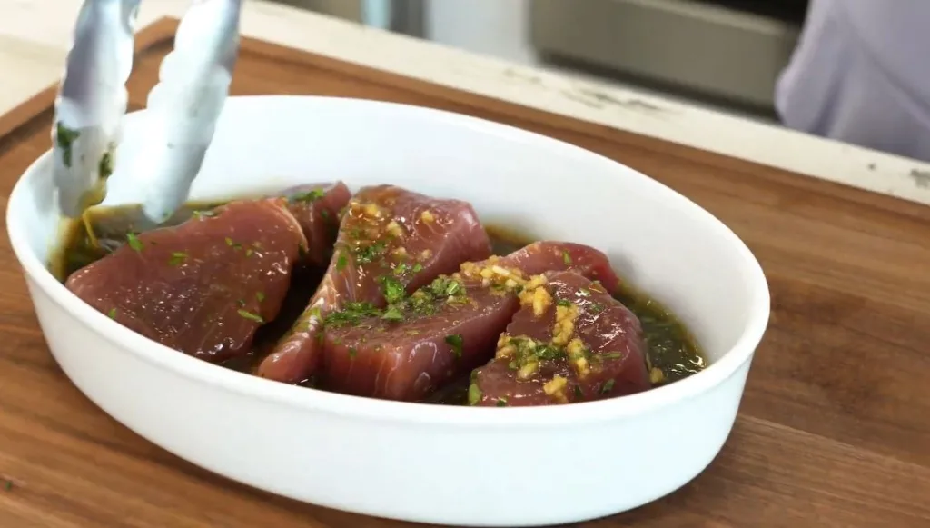 Marinate the Ahi Tuna