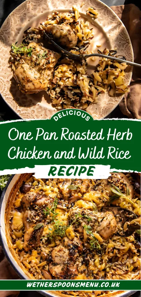 One Pan Roasted Herb Chicken and Wild Rice Recipe