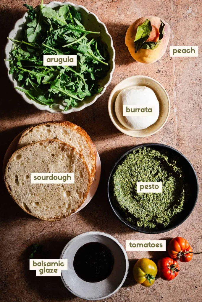 Peach Pesto and Burrata Sandwich Recipe
