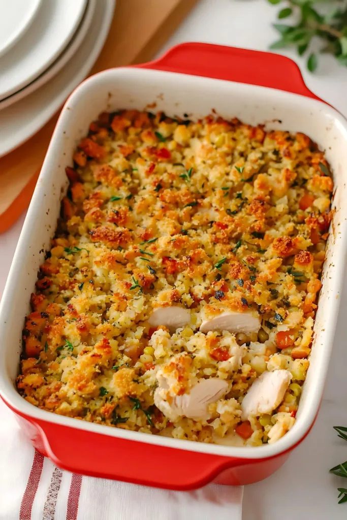 Rotisserie Chicken and Stuffing Bake Recipe