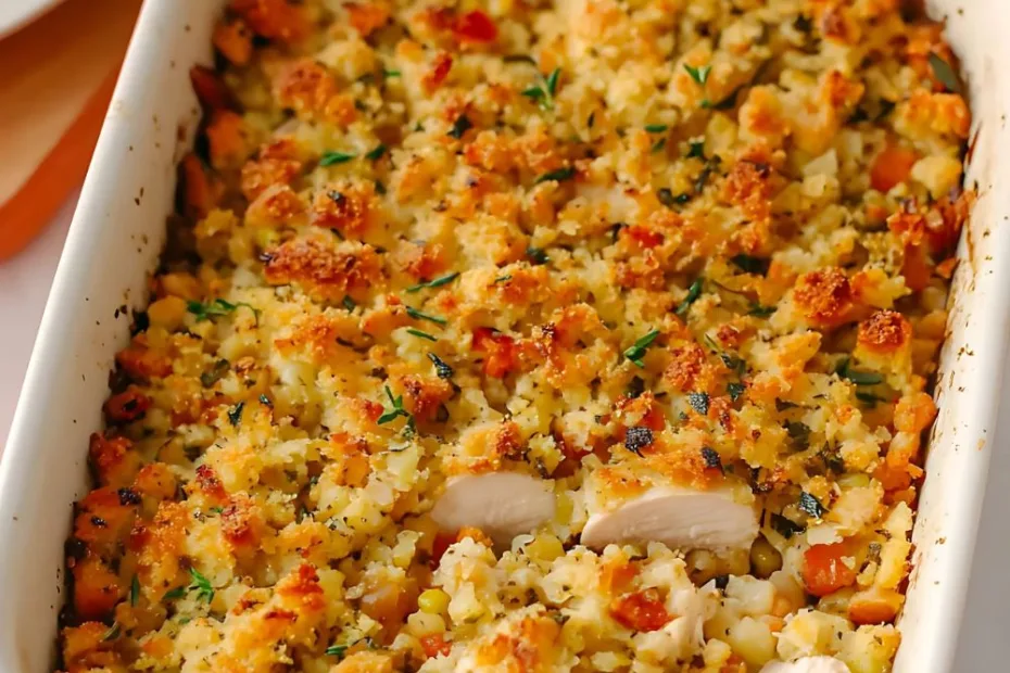 Rotisserie Chicken and Stuffing Bake Recipe