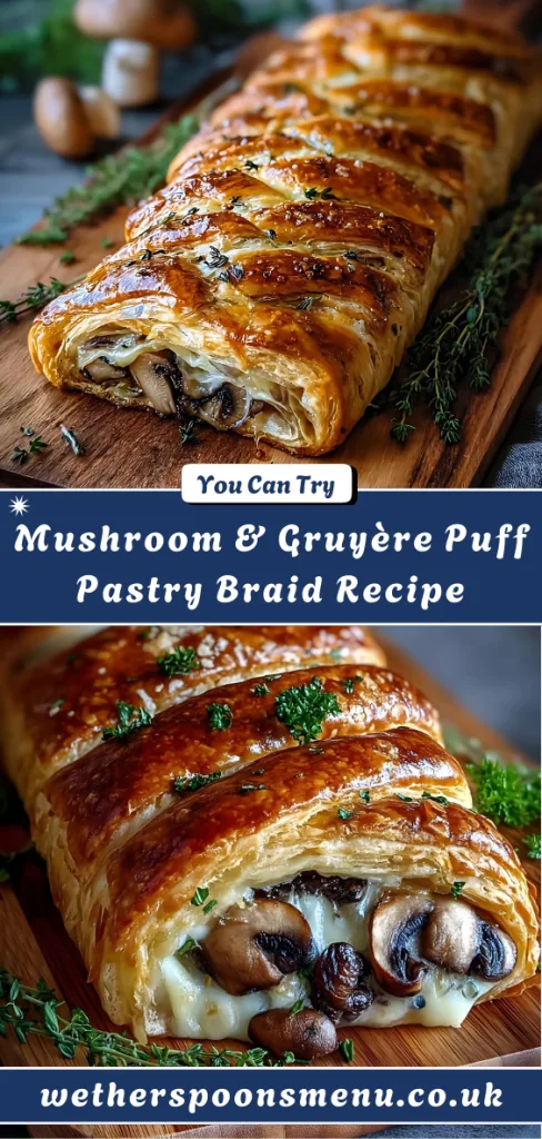 Savory Mushroom & Gruyère Puff Pastry Braid recipe (2)