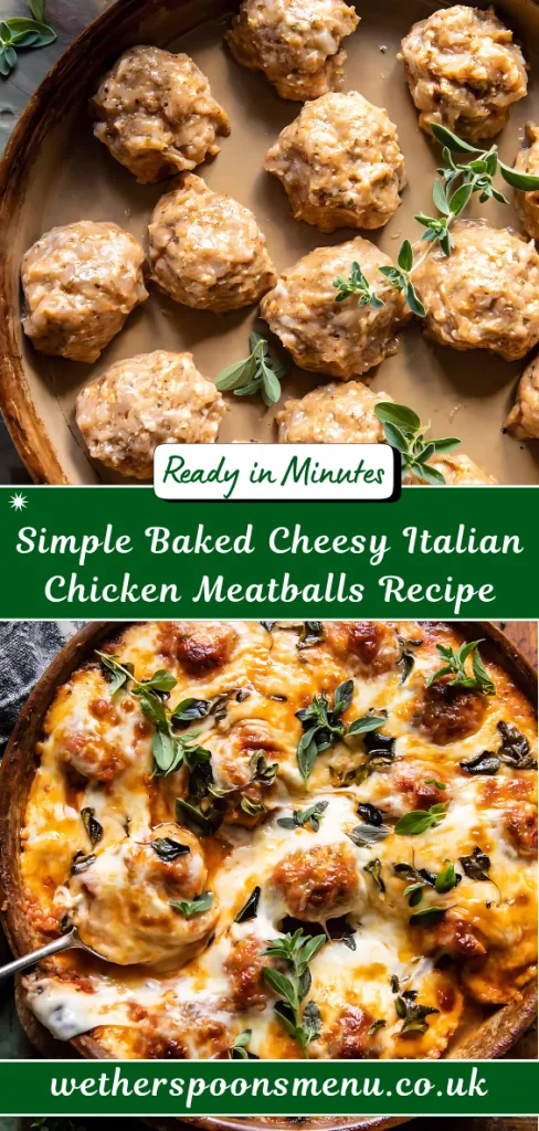 Simple Baked Cheesy Italian Chicken Meatballs Recipe
