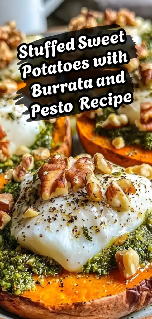 Stuffed Sweet Potatoes with Burrata and Pesto Recipe