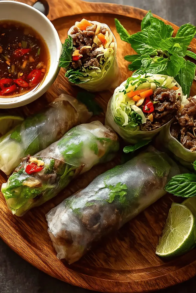 Thai Basil Beef Rolls Recipe
