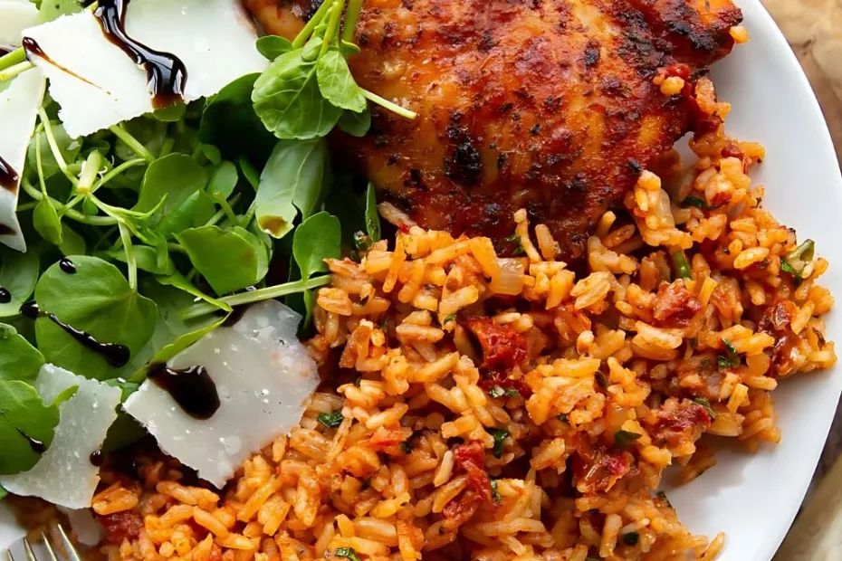 Tomato Basil Baked Chicken and Rice Recipe
