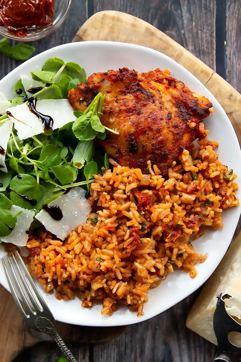 Tomato Basil Baked Chicken and Rice Recipe