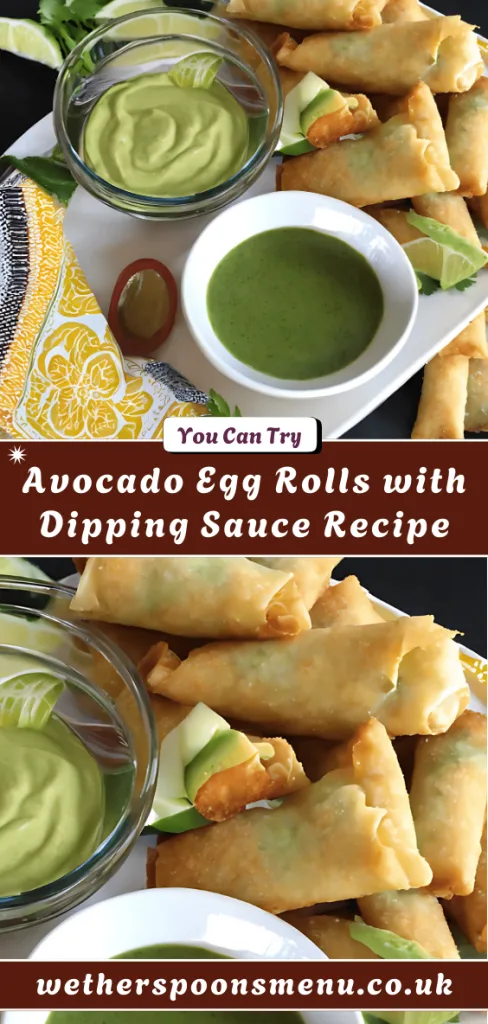 Avocado Egg Rolls with Dipping Sauce recipe