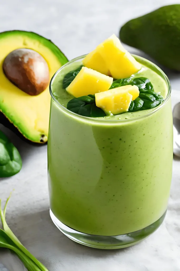 Avocado Smoothie with Spinach and Pineapple
