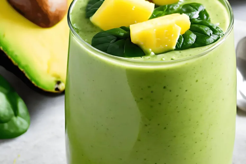 Avocado Smoothie with Spinach and Pineapple