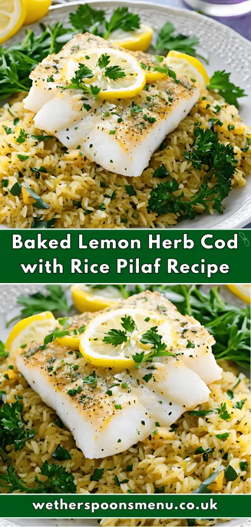 Baked Lemon Herb Cod with Rice Pilaf Recipe