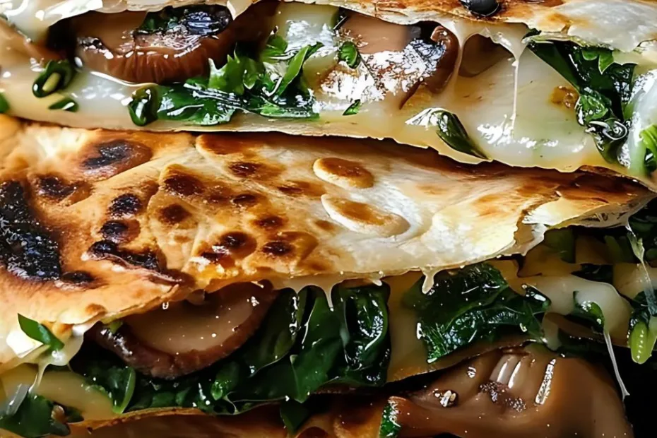 Baked Spinach Mushroom Quesadillas Recipe