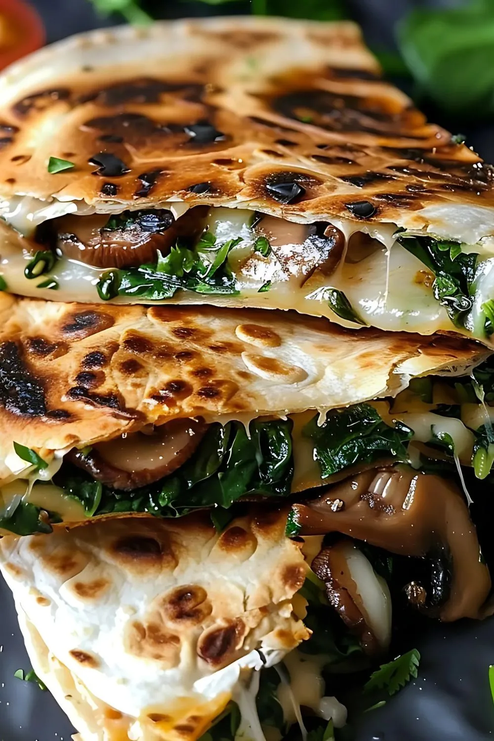 Baked Spinach Mushroom Quesadillas Recipe