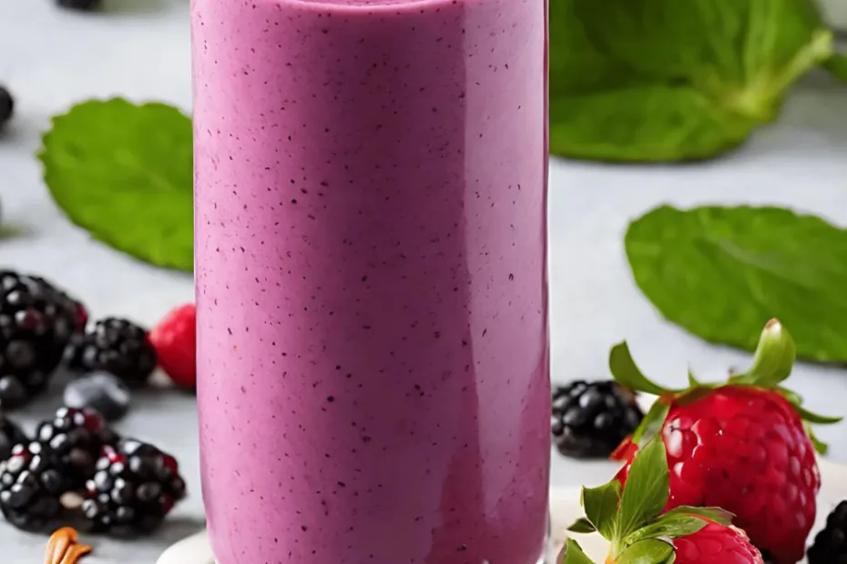 Berry Blast Smoothie with Flaxseed
