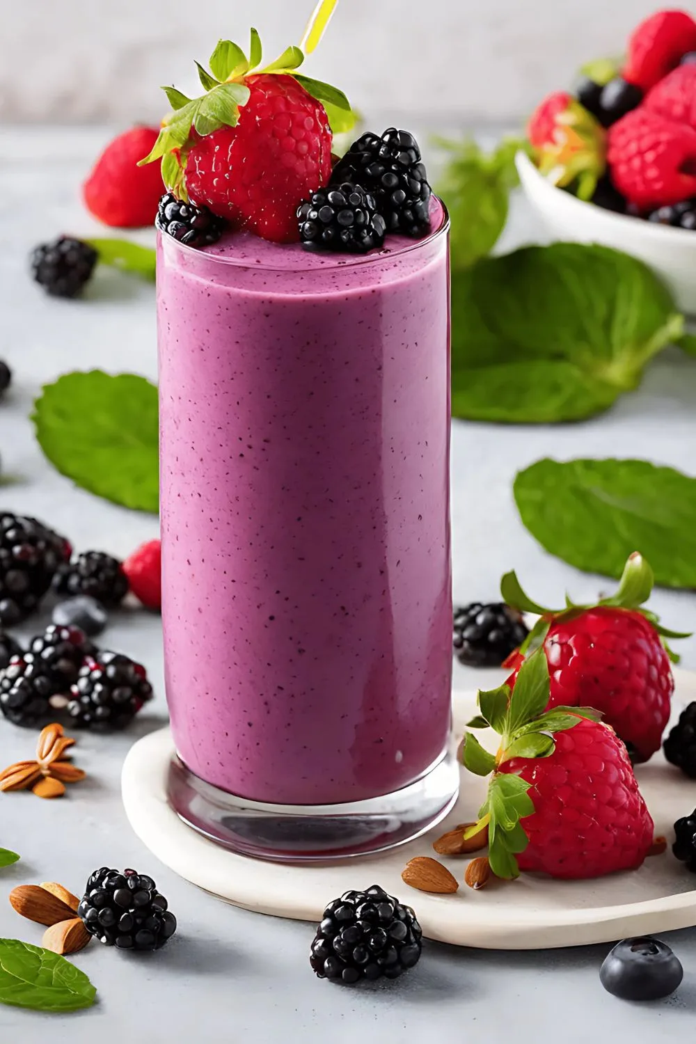 Berry Blast Smoothie with Flaxseed