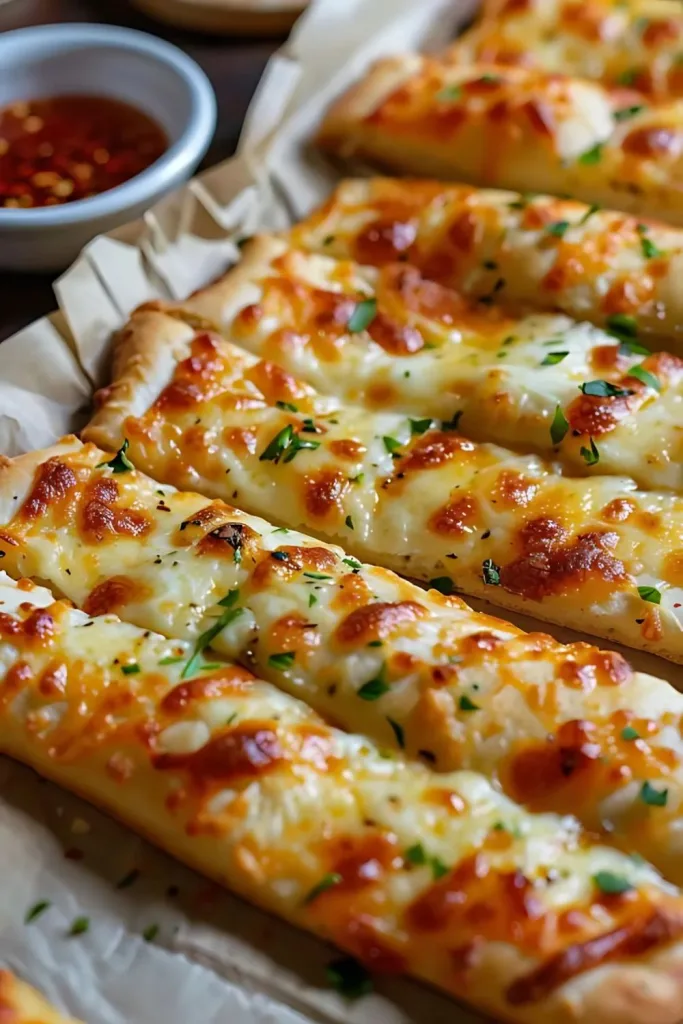 Cheesy Garlic Breadsticks with Marinara Recipe