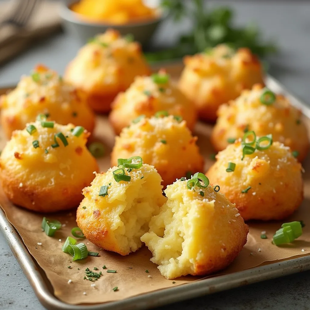 Cheesy Mashed Potato Puff Bites Recipe