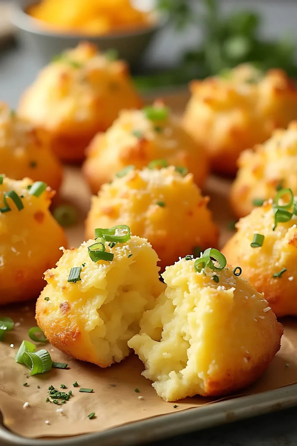 Cheesy Mashed Potato Puff Bites Recipe