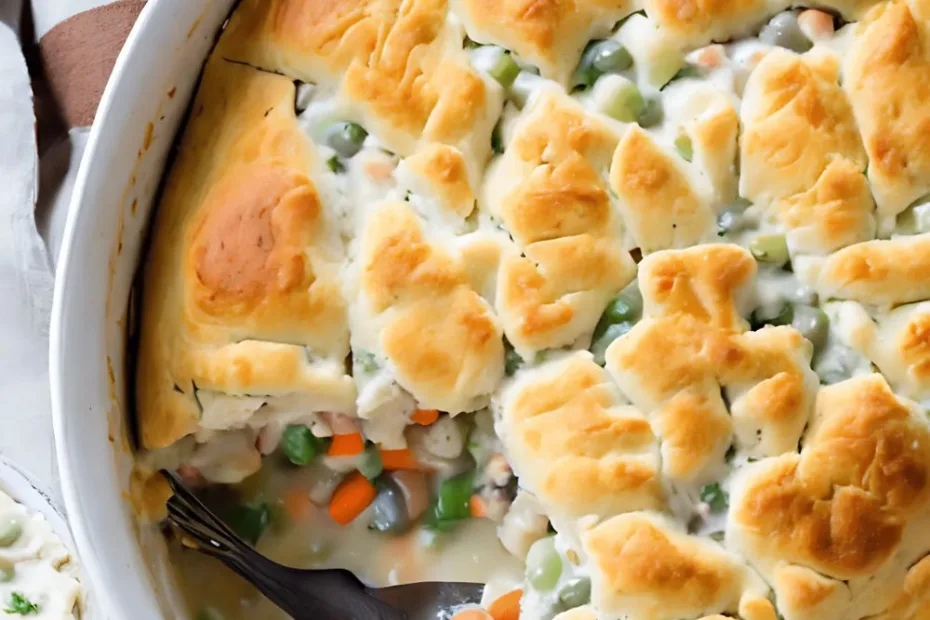 Chicken Pot Pie with a Biscuit Crust Recipe