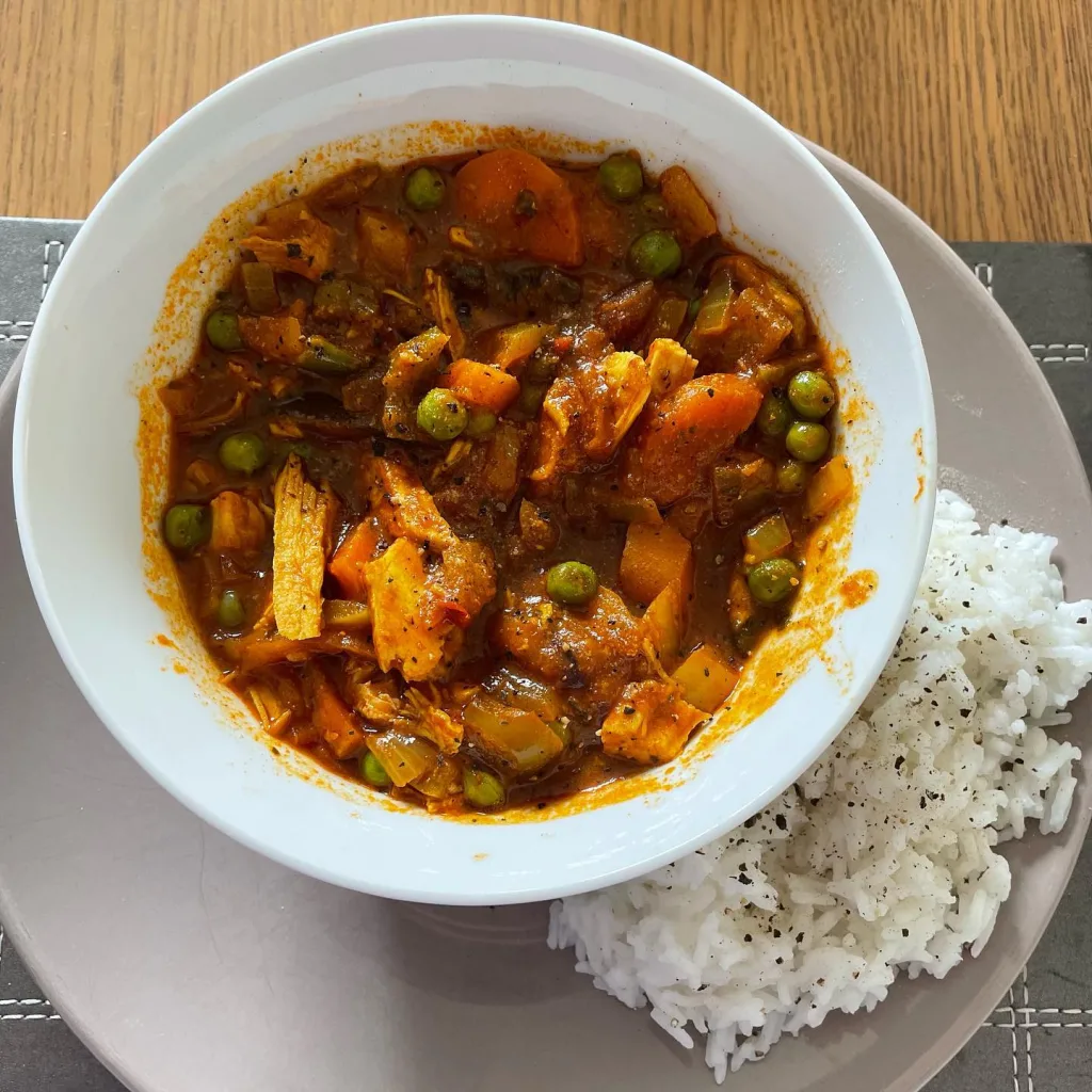 Chicken and Vegetable Curry with Rice Recipe