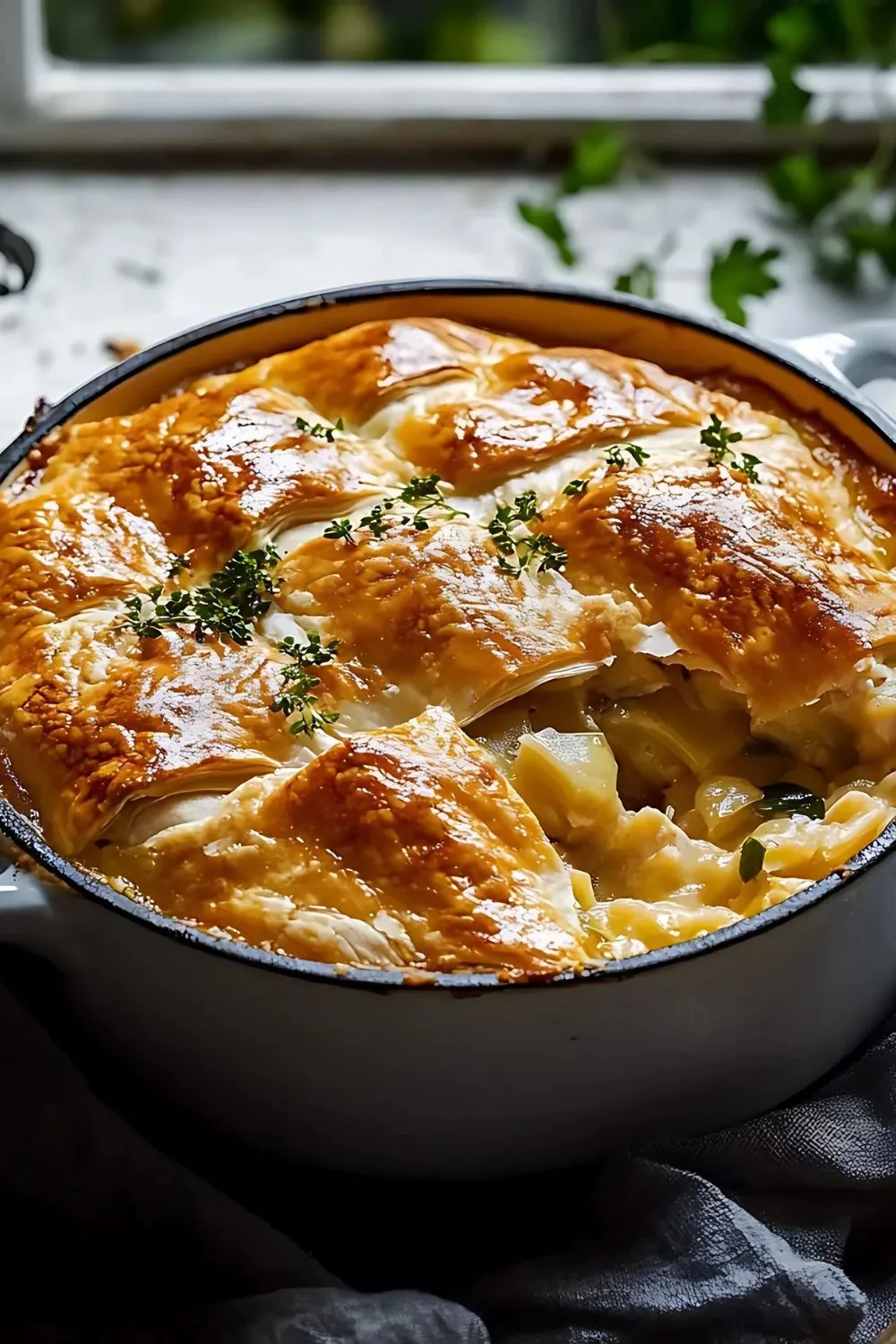 Creamy Chicken Leek and Thyme Pie Recipe