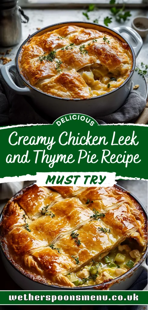 Creamy Chicken Leek and Thyme Pie Recipe