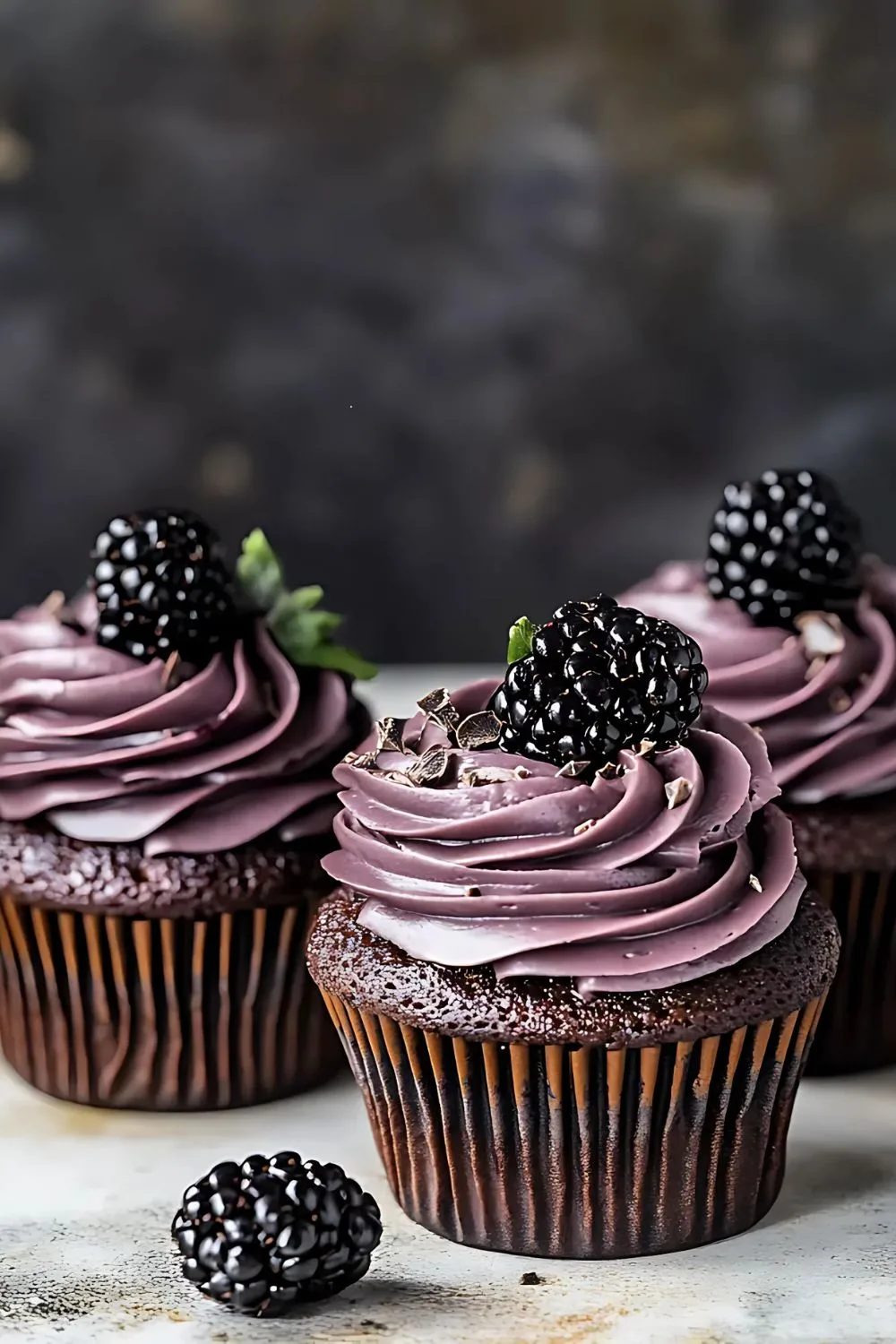 Dark Chocolate Blackberry Cupcakes Recipe