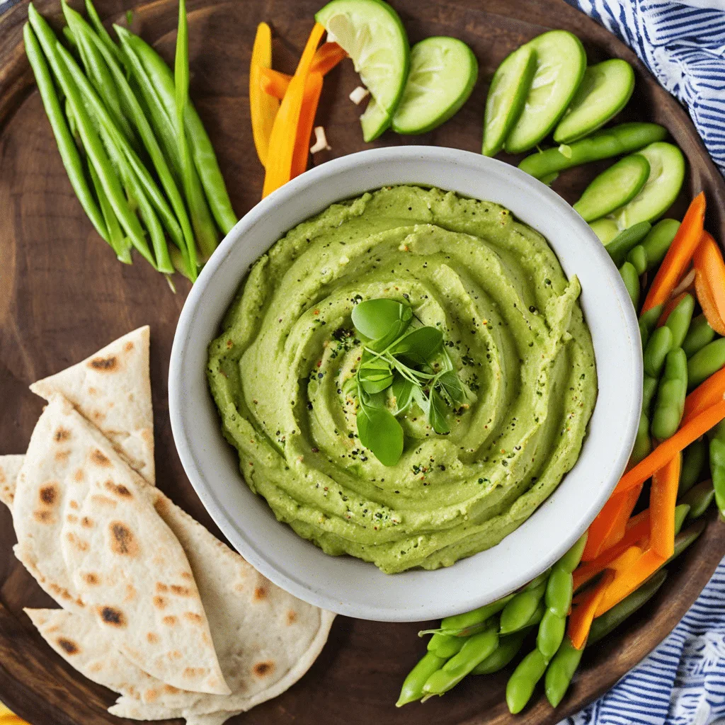 Edamame Hummus with Pita Bread Recipe