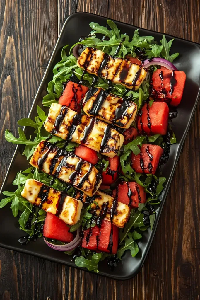 Grilled Halloumi Cheese with Watermelon Recipe