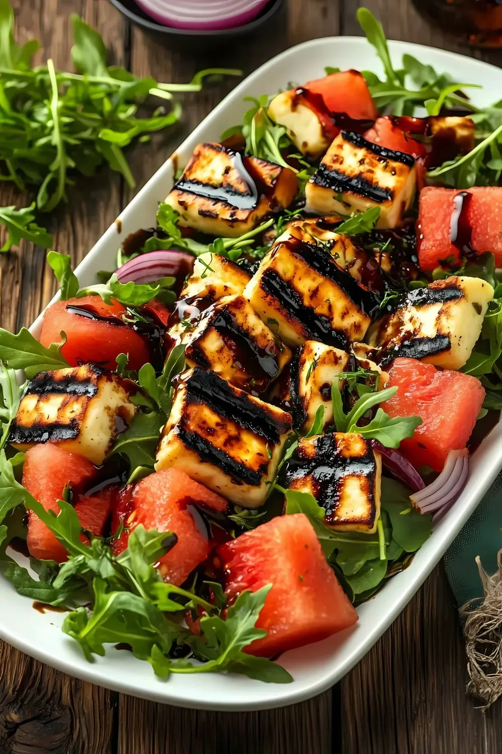 Grilled Halloumi Cheese with Watermelon Recipe