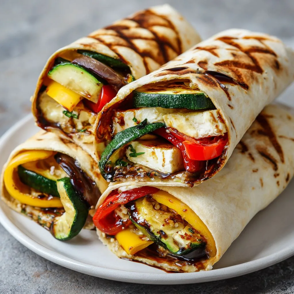 Grilled Vegetable Wraps with Hummus Recipe