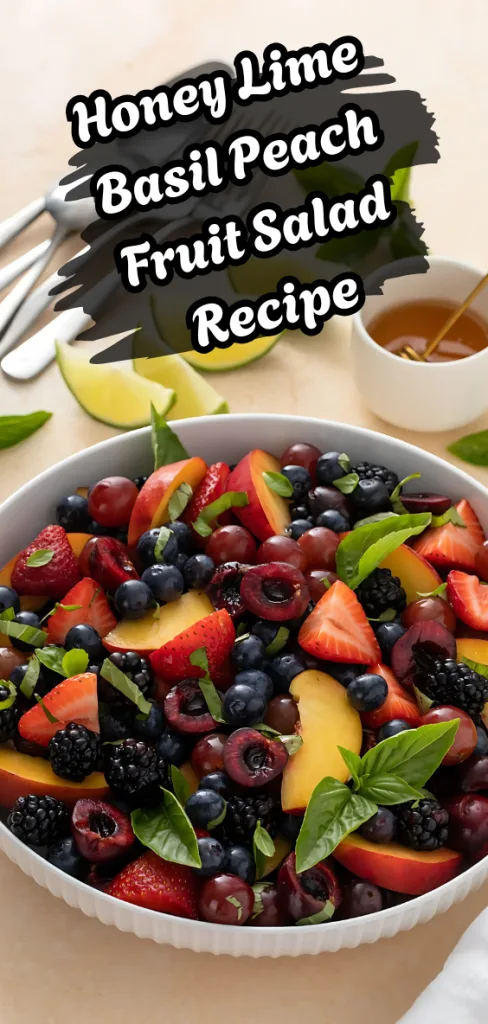 Honey Lime Basil Peach Salad Recipe