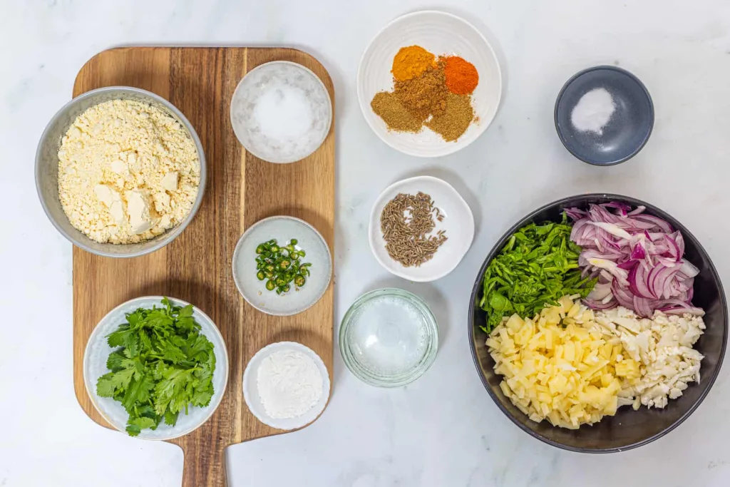 Ingredients for Crispy Vegetable Pakoras with Chutney Recipe