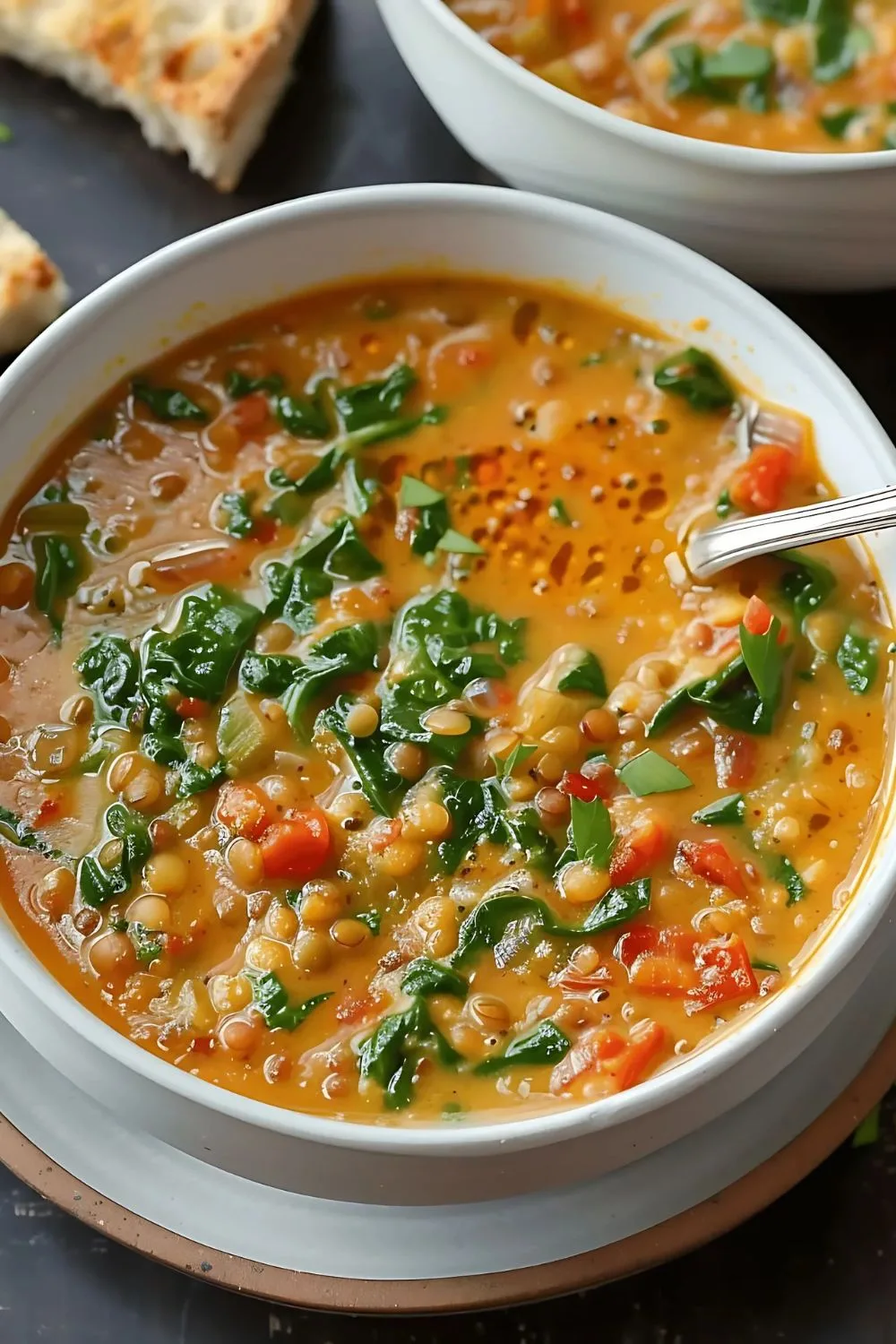 Lentil Soup with Spinach and Tomatoes Recipe