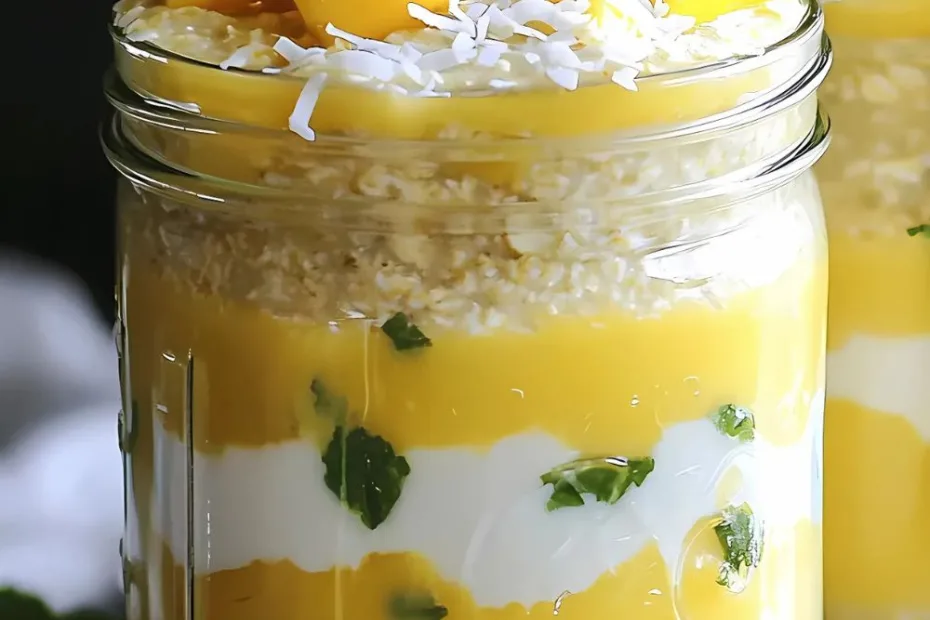 Mango and Coconut Overnight Oats Recipe