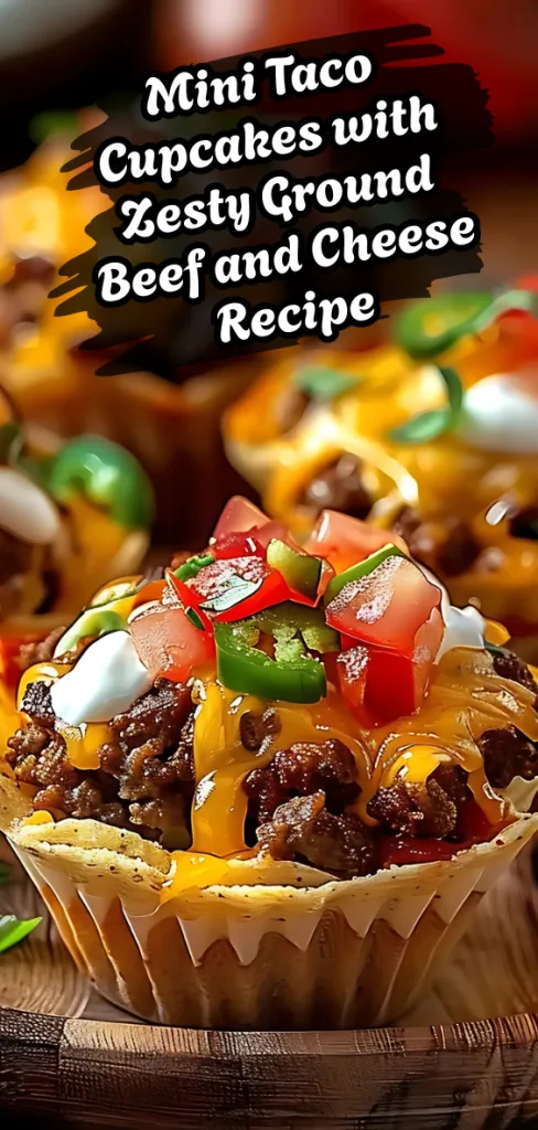 Mini Taco Cupcakes with Zesty Ground Beef and Cheese Recipe