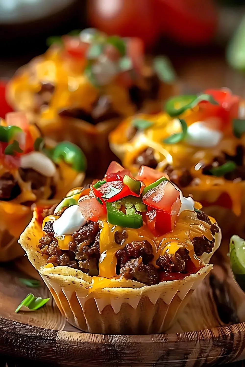 Mini Taco Cupcakes with Zesty Ground Beef and Cheese Recipe