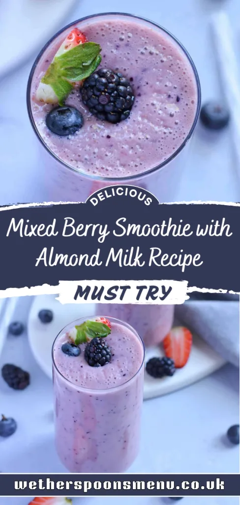 Mixed Berry Smoothie with Almond Milk Recipe