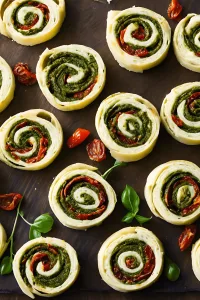 Pesto Pinwheels with Sun-Dried Tomatoes Recipe