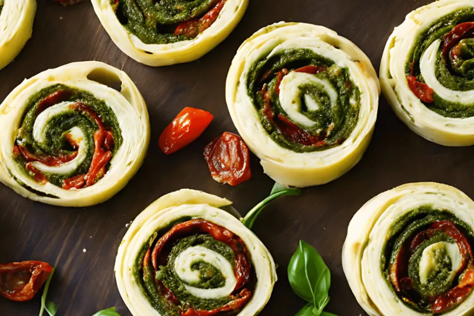 Pesto Pinwheels with Sun-Dried Tomatoes Recipe