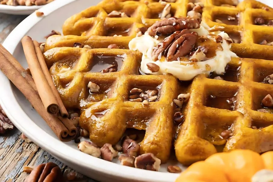 Pumpkin Spice Waffles with Maple Syrup Recipe