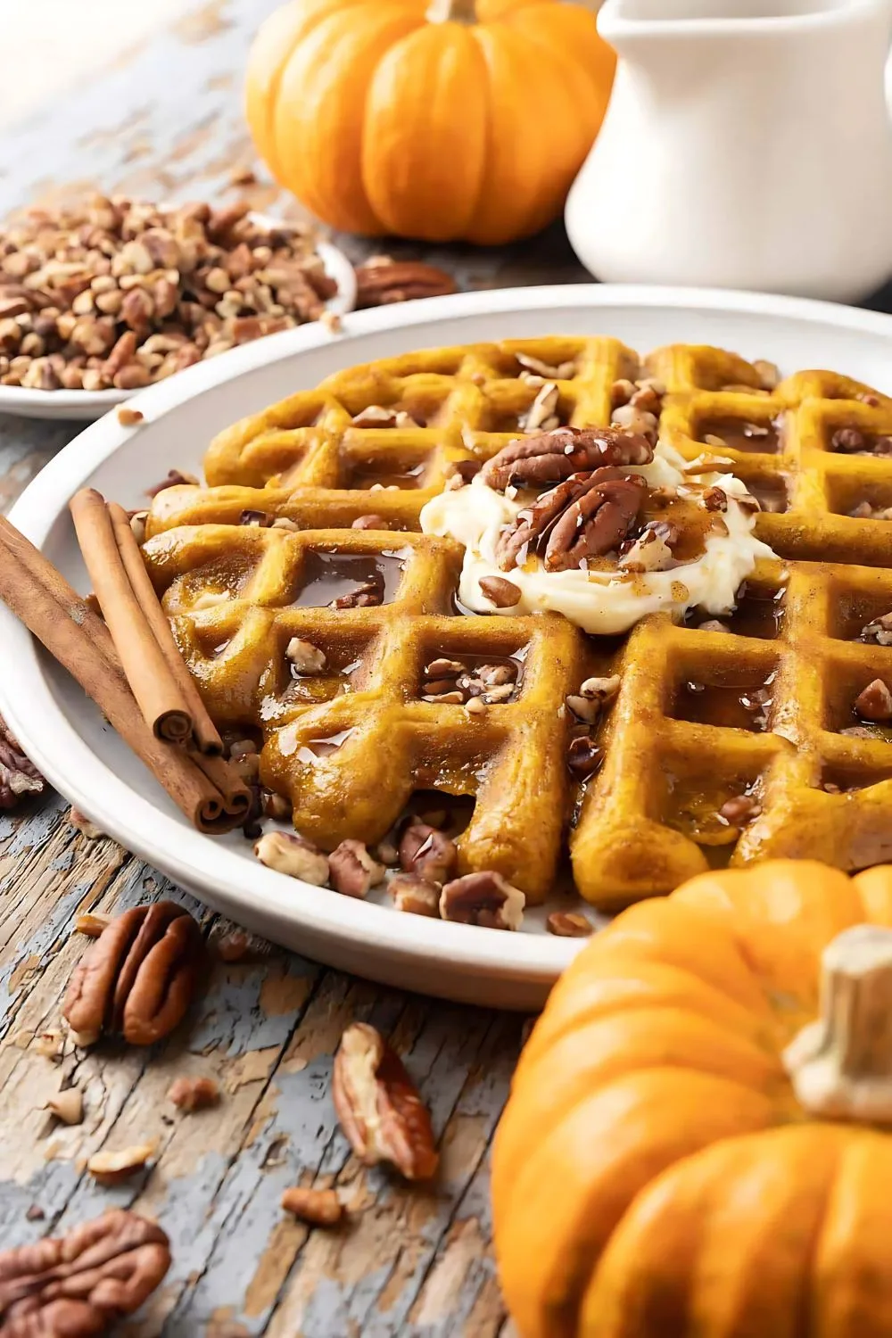 Pumpkin Spice Waffles with Maple Syrup Recipe