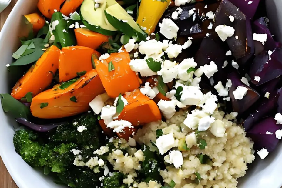 Quinoa Bowl with Roasted Veggies and Feta Recipe