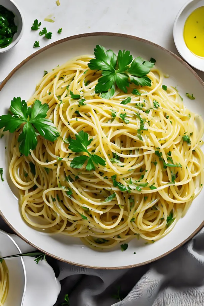 Spaghetti Aglio e Olio with Parsley Recipe